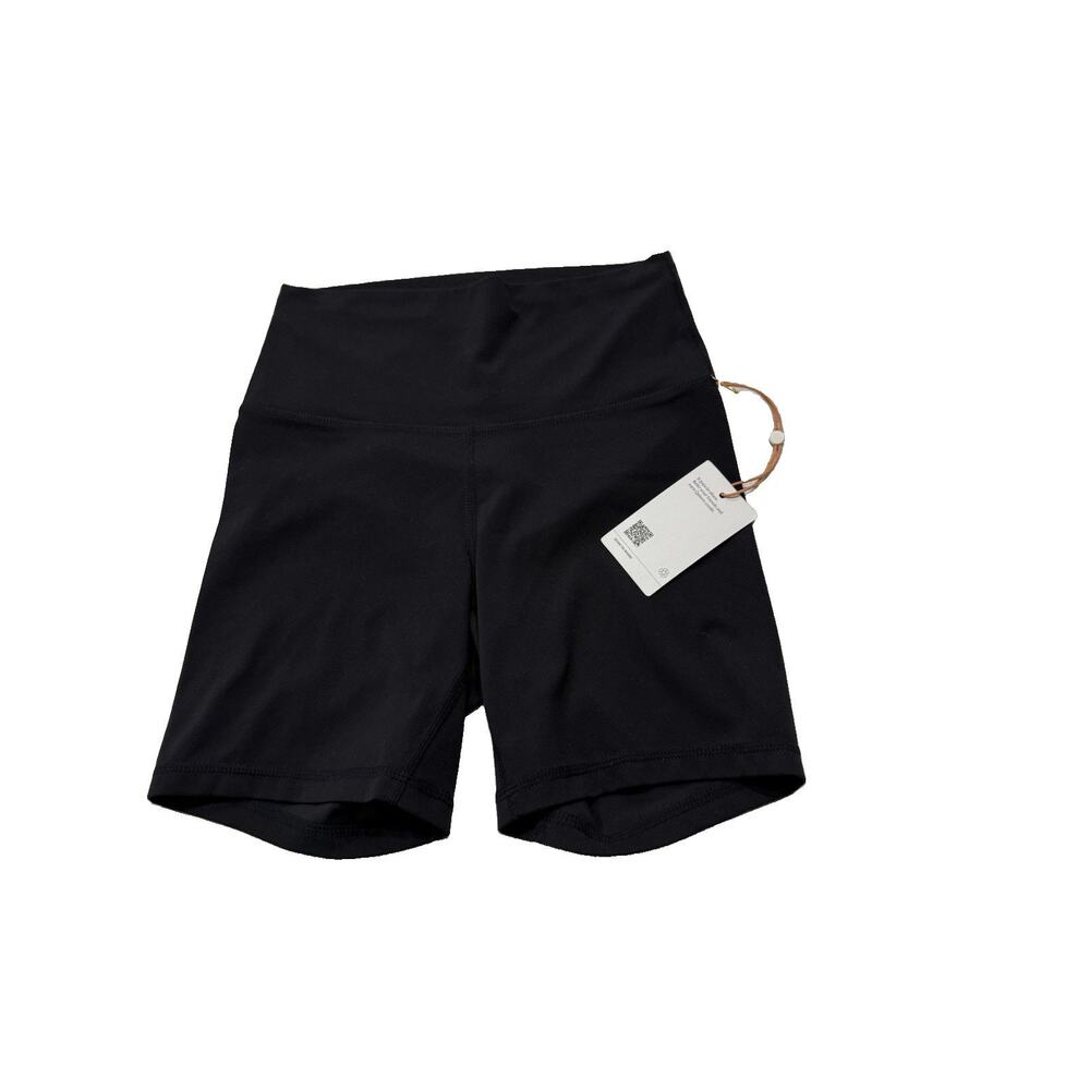 NWT Quince Women Power-Up High-Rise Training Shorts Small Black Gym Athleisure - Picture 4 of 8